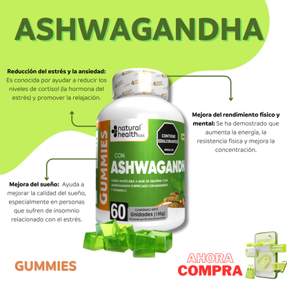 Ashawanda X 60 GOMAS CON INVIMA x 3 FRASCOS