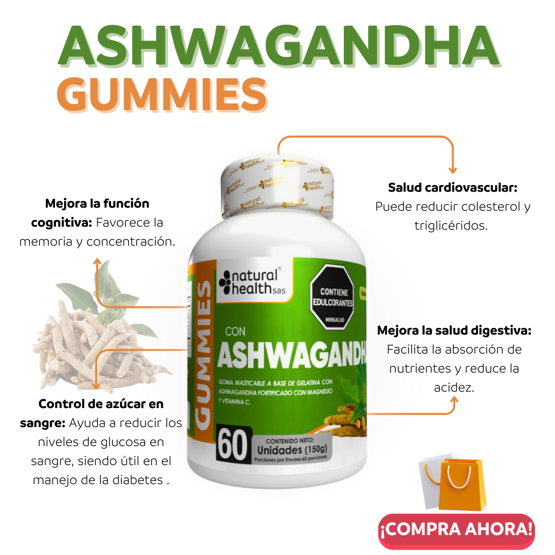 Ashawanda X 60 GOMAS CON INVIMA x 3 FRASCOS